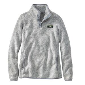 L.L. Bean Women’s Fleece Pullover Pewter 3/4 Button Sweater 1X